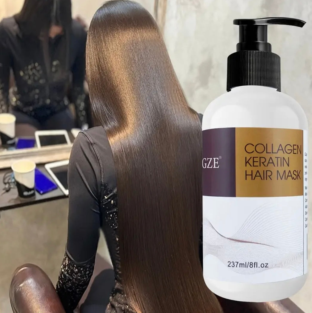 Kollagen-Keratin-Haarmaske - Tiefenpflege für Trockenes Haar - Angereichert mit Arganöl, Kokosnussöl und Sheabutter