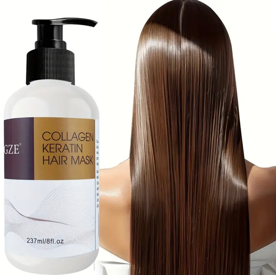 Kollagen-Keratin-Haarmaske - Tiefenpflege für Trockenes Haar - Angereichert mit Arganöl, Kokosnussöl und Sheabutter