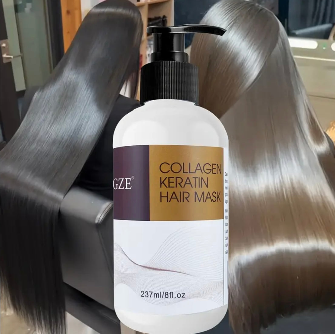 Kollagen-Keratin-Haarmaske - Tiefenpflege für Trockenes Haar - Angereichert mit Arganöl, Kokosnussöl und Sheabutter