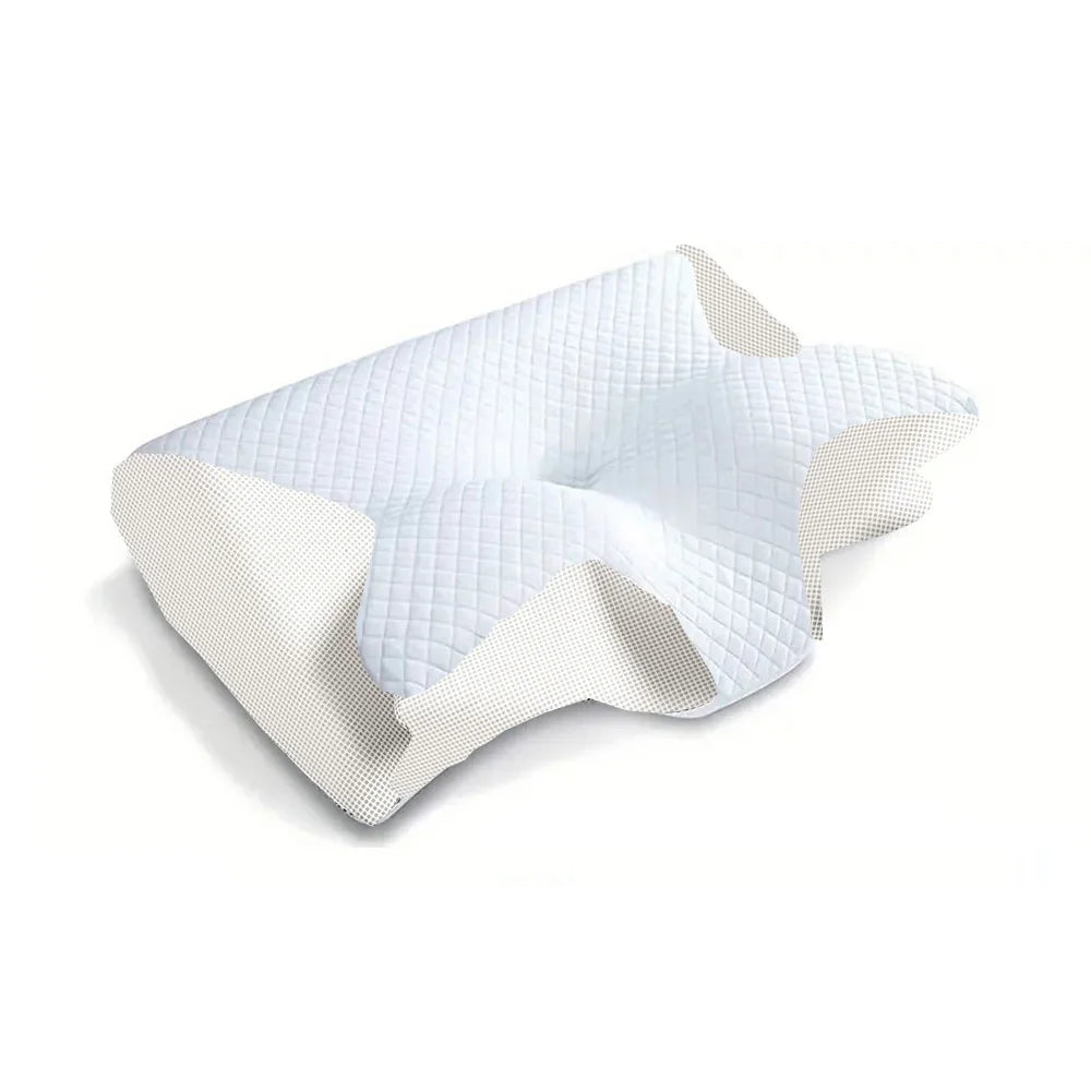 Memory-Schaum-Halskissen, 2-in-1 orthopädisches Kissen mit ergonomischer Kontur für Nackenschmerzen
