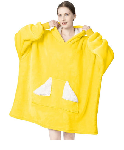 Tragbare Decke Hoodie, übergroße Sherpa-Decke, Sweatshirt mit Kapuzentasche und Ärmeln