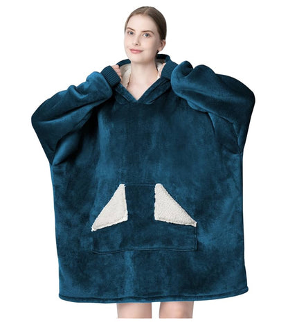 Tragbare Decke Hoodie, übergroße Sherpa-Decke, Sweatshirt mit Kapuzentasche und Ärmeln