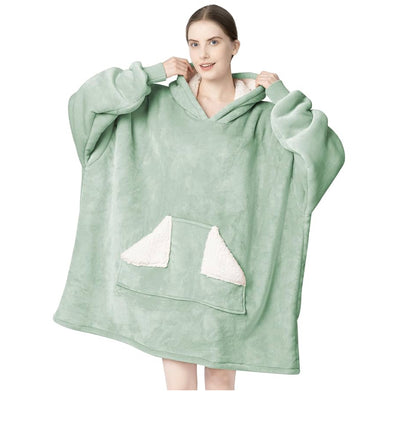 Tragbare Decke Hoodie, übergroße Sherpa-Decke, Sweatshirt mit Kapuzentasche und Ärmeln