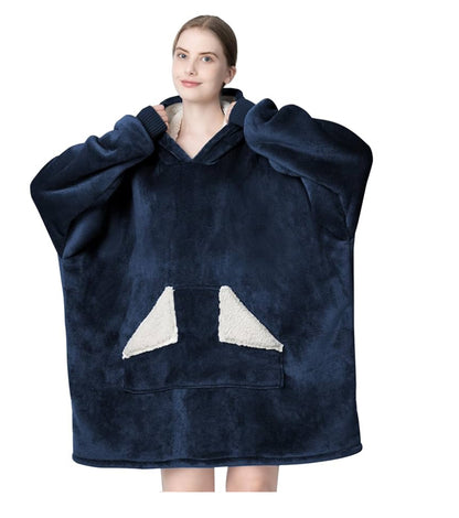 Tragbare Decke Hoodie, übergroße Sherpa-Decke, Sweatshirt mit Kapuzentasche und Ärmeln