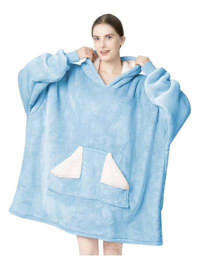 Tragbare Decke Hoodie, übergroße Sherpa-Decke, Sweatshirt mit Kapuzentasche und Ärmeln