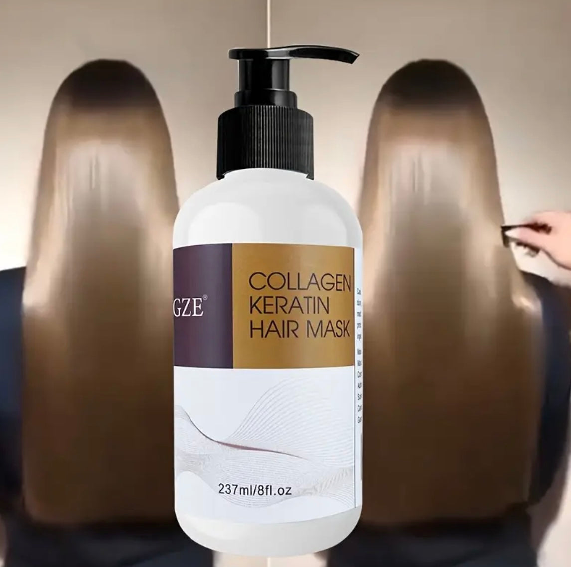 Kollagen-Keratin-Haarmaske - Tiefenpflege für Trockenes Haar - Angereichert mit Arganöl, Kokosnussöl und Sheabutter