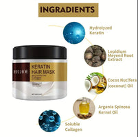 Keratin-Haarmaske mit Maca-Essenz und Collagen – feuchtigkeitsspendende Reparaturbehandlung für seidig glattes Haar
