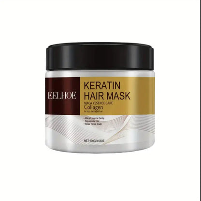 Keratin-Haarmaske mit Maca-Essenz und Collagen – feuchtigkeitsspendende Reparaturbehandlung für seidig glattes Haar