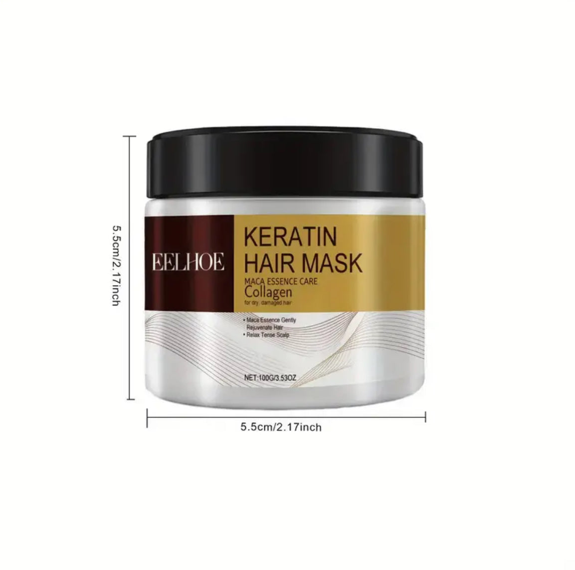 Keratin-Haarmaske mit Maca-Essenz und Collagen – feuchtigkeitsspendende Reparaturbehandlung für seidig glattes Haar
