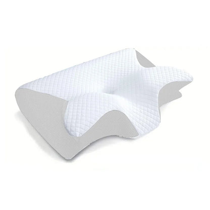 Memory-Schaum-Halskissen, 2-in-1 orthopädisches Kissen mit ergonomischer Kontur für Nackenschmerzen