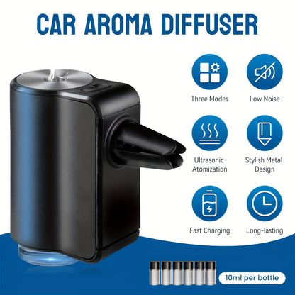 Smart Car Air Aromatherapie Diffusor Duft Auto Lufterfrischer mit drei einstellbaren Luftbefeuchtern Diffusor für ätherische Öle