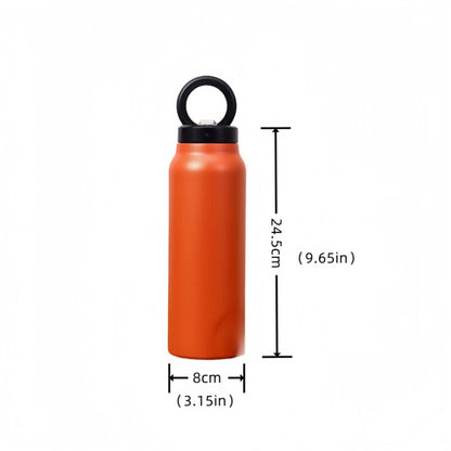 Solierte Sportwasserflasche aus Edelstahl mit magnetischer Telefonhalter