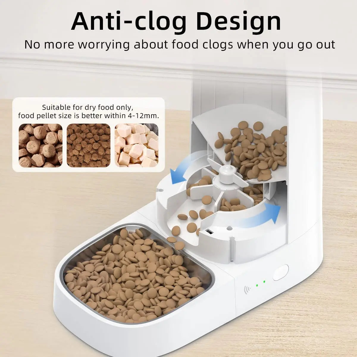 Automatischer Katzenfutterspender für Haustiere, Smart WiFi, Katzenfutter, Kibble-Spender, Fernbedienung, automatischer Futterspender für Katzen und Hunde, Trockenfutter-Zubehör