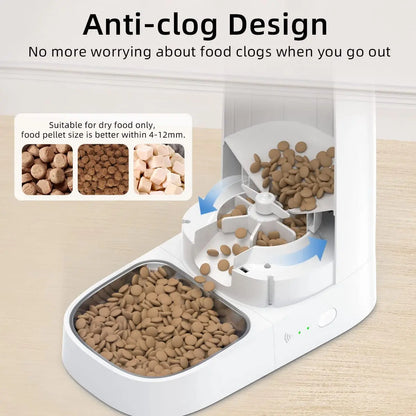Automatischer Katzenfutterspender für Haustiere, Smart WiFi, Katzenfutter, Kibble-Spender, Fernbedienung, automatischer Futterspender für Katzen und Hunde, Trockenfutter-Zubehör