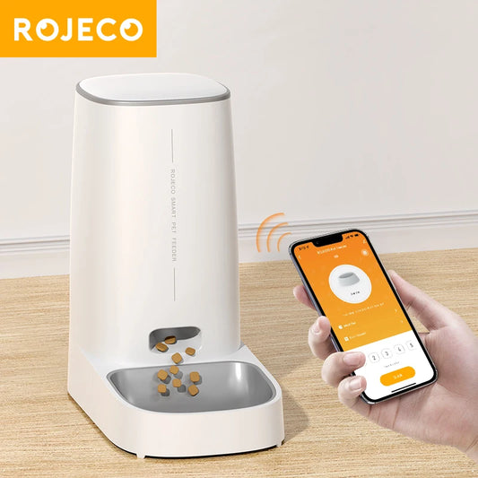 Automatischer Katzenfutterspender für Haustiere, Smart WiFi, Katzenfutter, Kibble-Spender, Fernbedienung, automatischer Futterspender für Katzen und Hunde, Trockenfutter-Zubehör