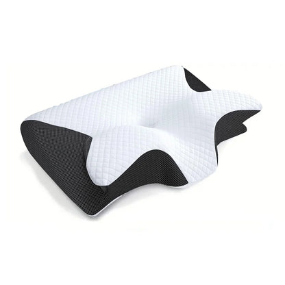 Memory-Schaum-Halskissen, 2-in-1 orthopädisches Kissen mit ergonomischer Kontur für Nackenschmerzen
