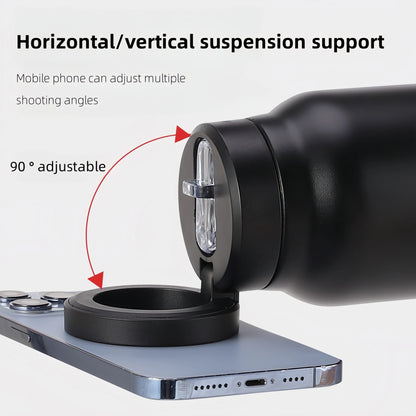 Solierte Sportwasserflasche aus Edelstahl mit magnetischer Telefonhalter