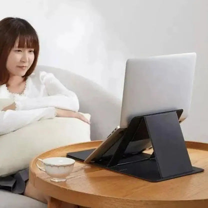 Kunstleder Holz Laptop Ständer faltbar